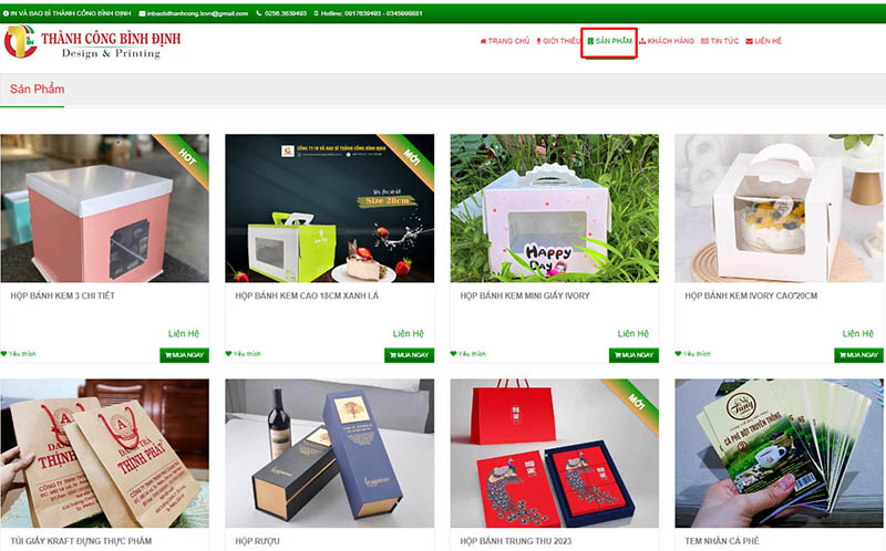 Đặt hàng tại Website