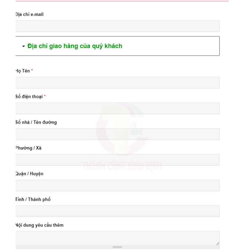 Đặt hàng tại Website