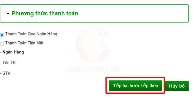 Đặt hàng tại Website